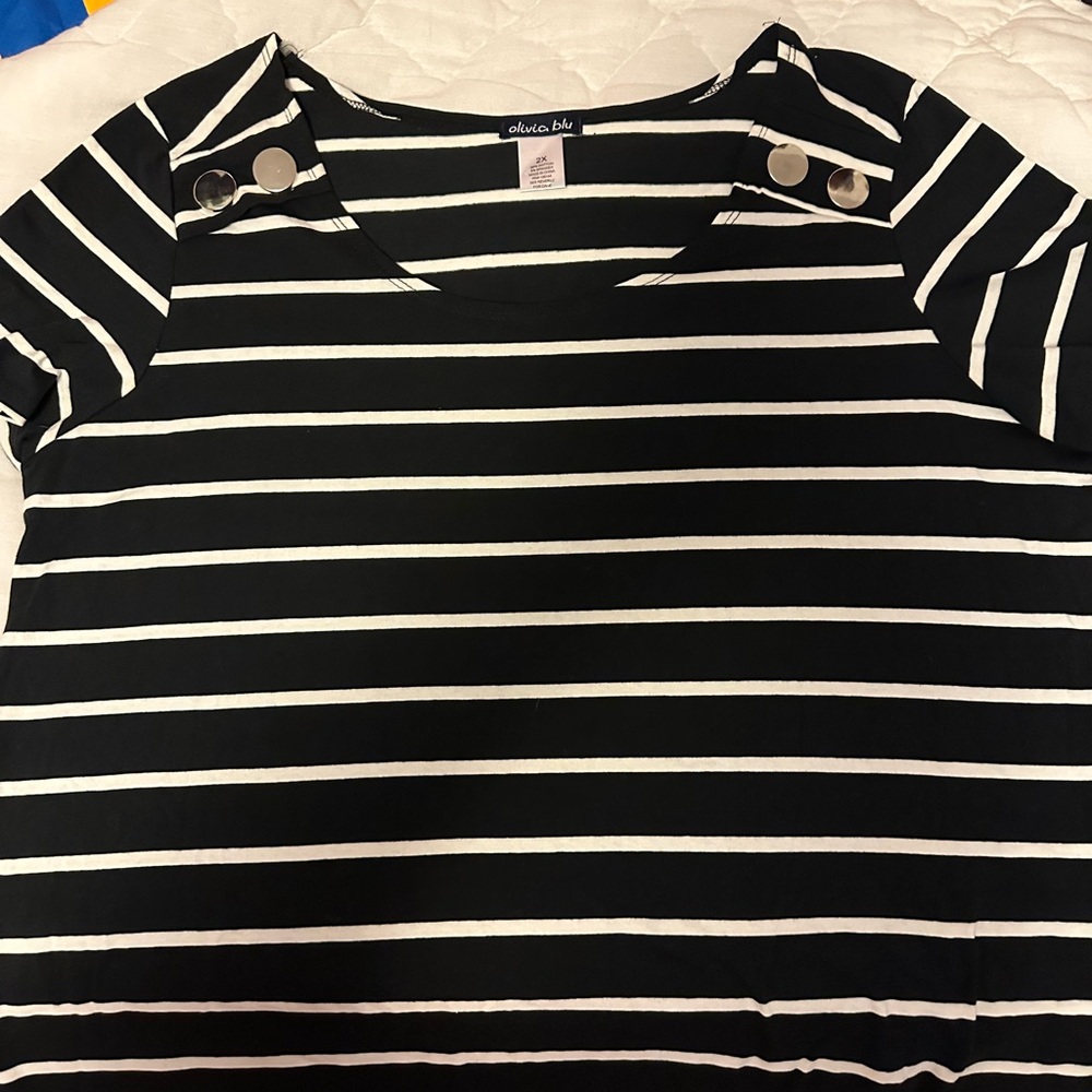 Olivia blue stripe top